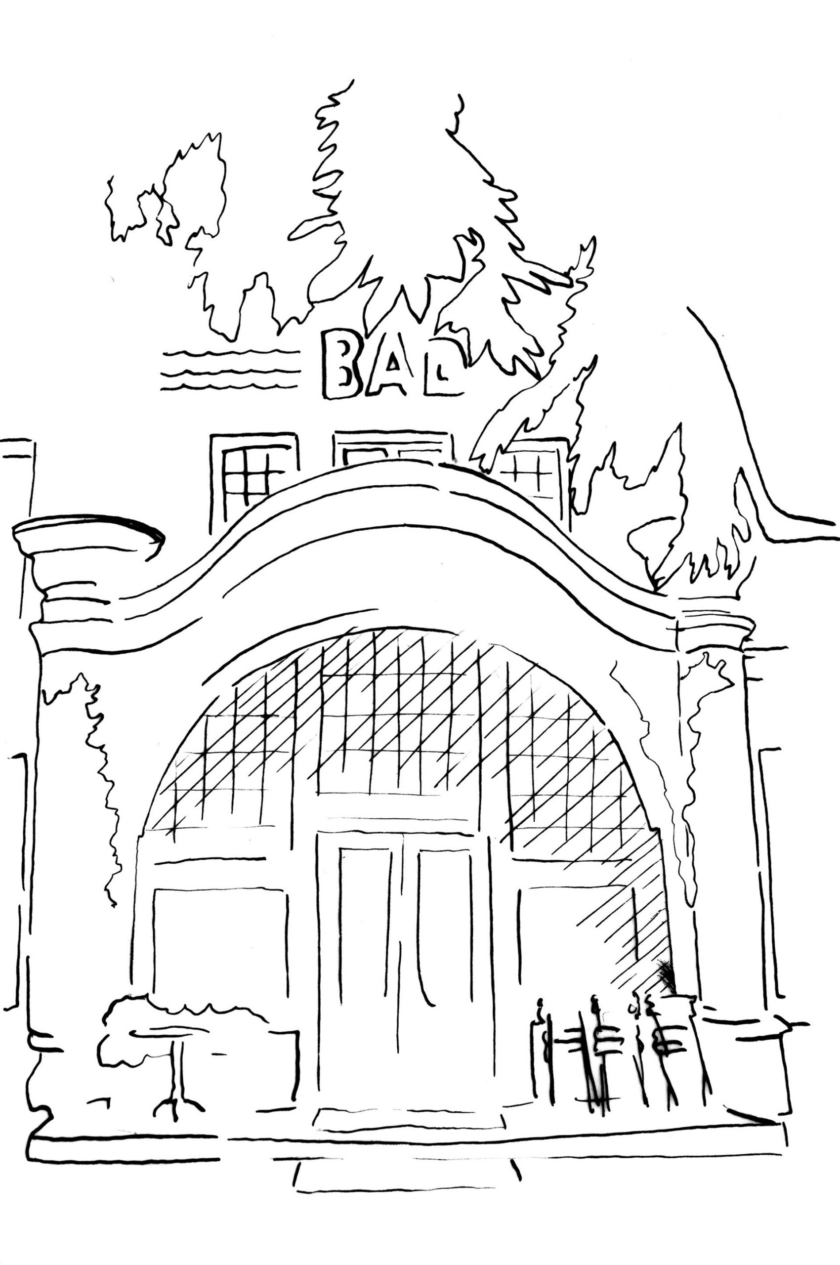sketch of a gate to a bathhouse-(c)an vanderhoydonck