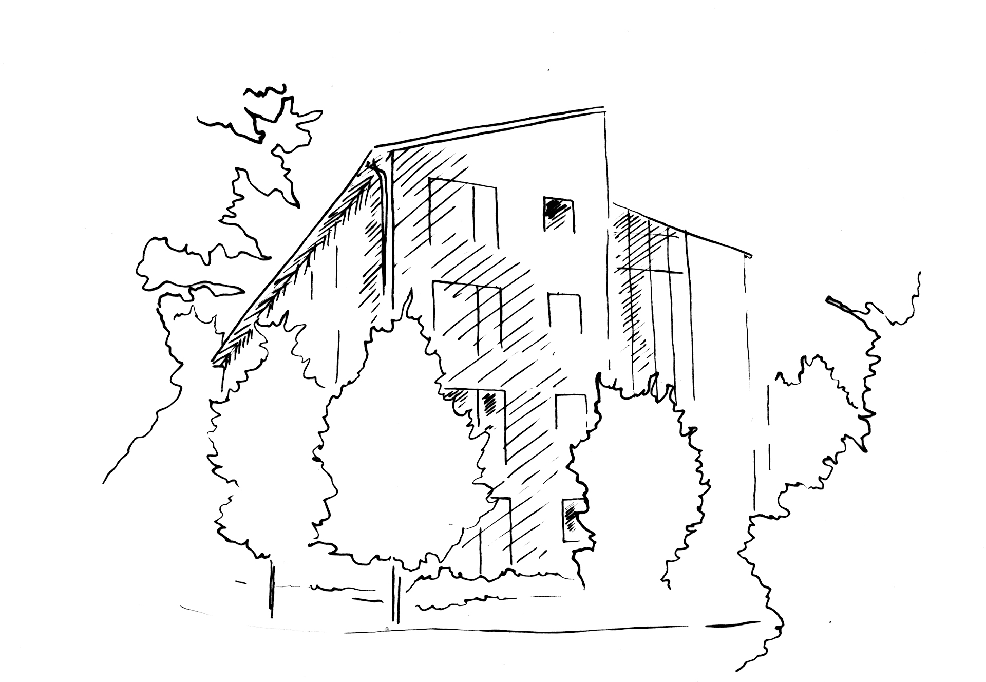 sketch of an apartment building-(c)an vanderhoydonck