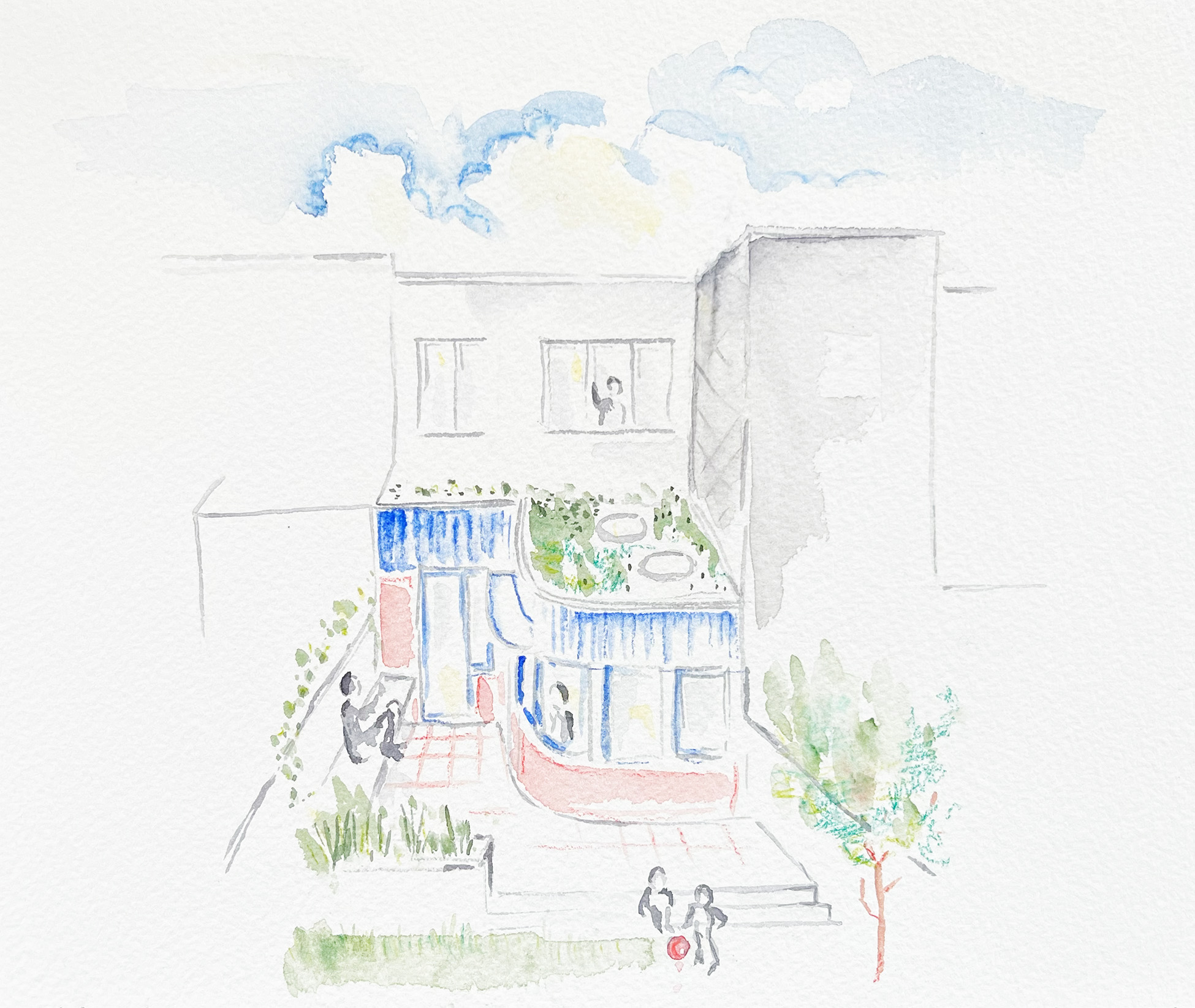Woning Deurne-aquarelle